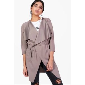 Boohoo Beige Waterfall Jacket (size medium)